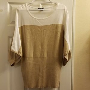 3X Style & Co Tan and White 3/4 sleeve sweater